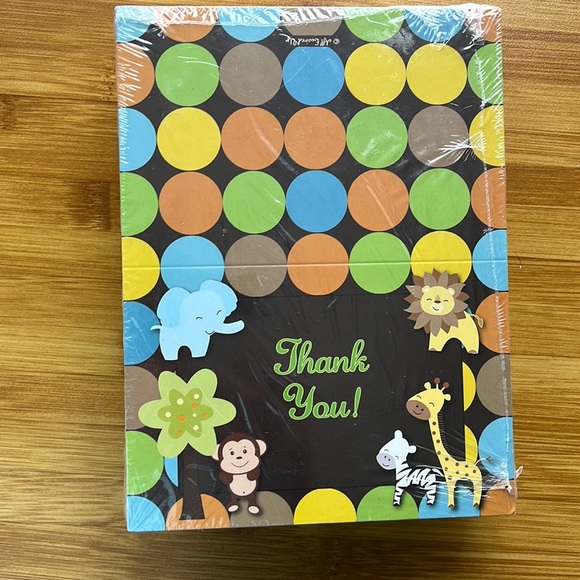 50 Woodland Thank You Cards, 4x6" Forest Animals Greenery Thank You Notes With Matching Green Envelopes & Stickers, Woodland Creatures Notecards Perfect Woodla